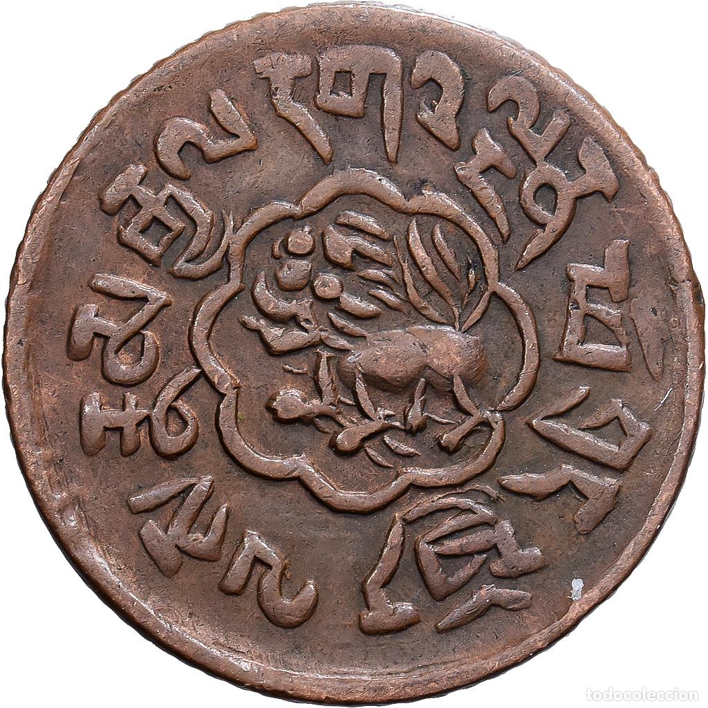 Monedas antiguas de Asia: [#139488] T&iacute;bet, 5 Skar, 1918-1922, Cobre, MBC+