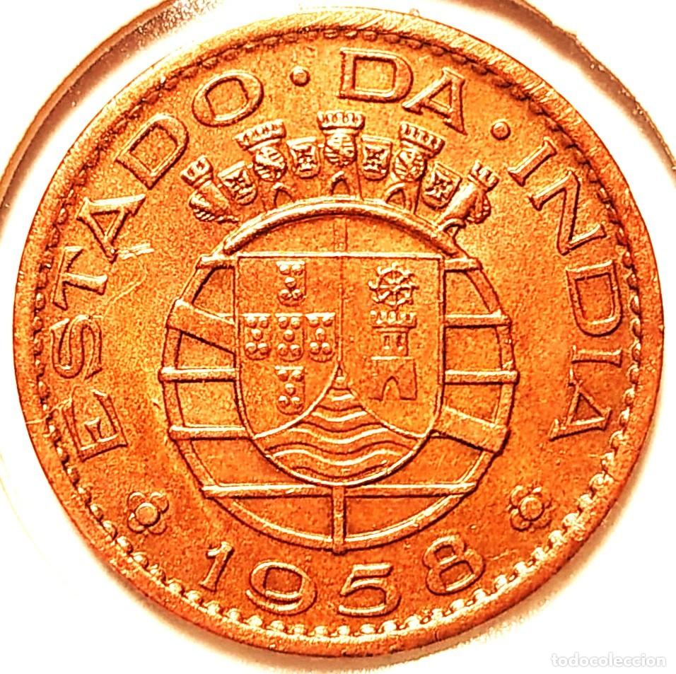 Monedas antiguas de Asia: INDIA PORTUGUESA (1958-1961) - ESCUDO - 30 CENTAVOS 1958 - 4 GR. BRONCE - DIAMETR 22 mm - MB - KM#31