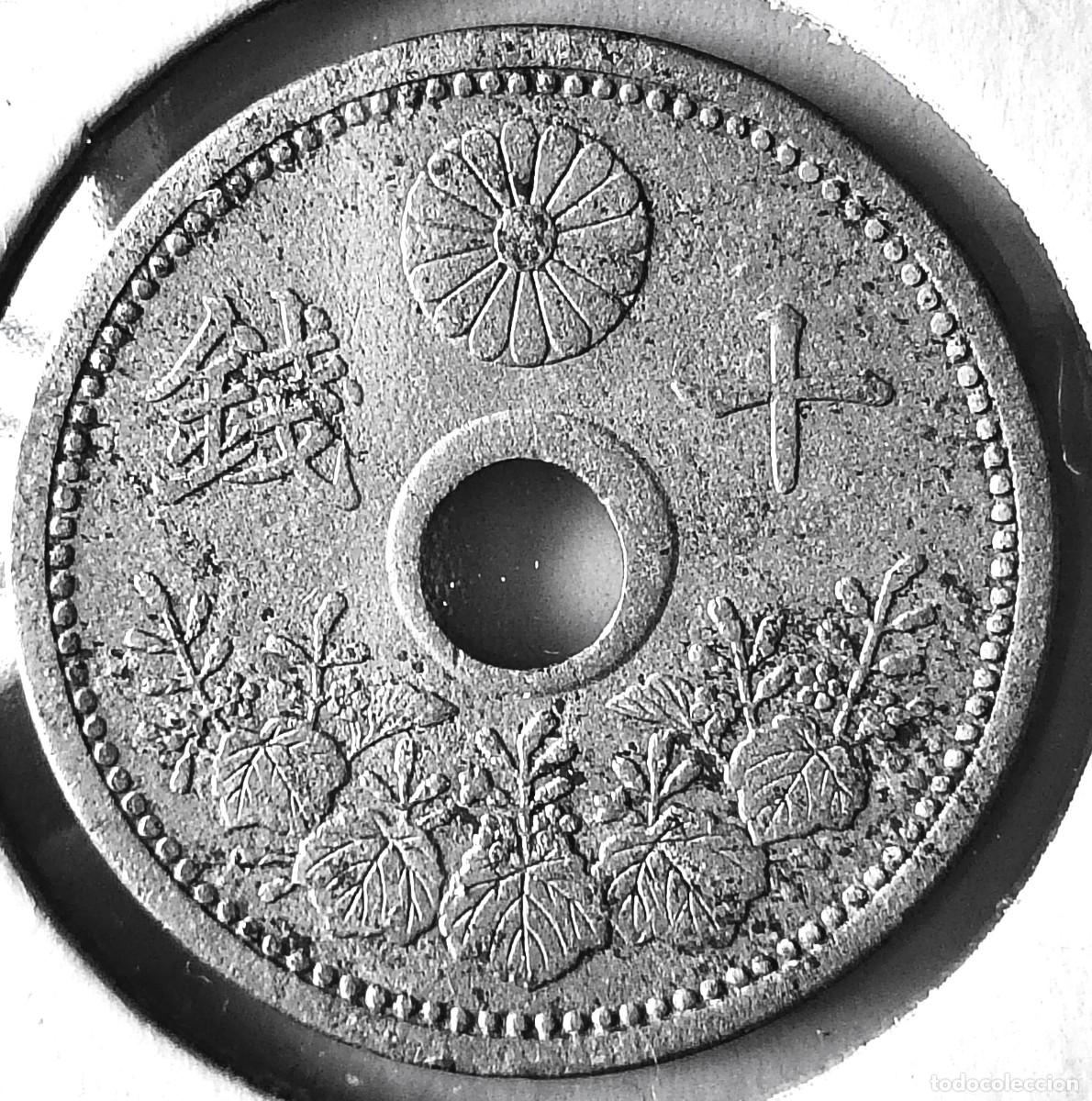 Old Coins of Asia: JAPON (1912-1926) - 10 SEN Yr 11 (1922) - YOSHIHITO (TAISHO) - C - 3,75 GR. CUPRONIQUEL