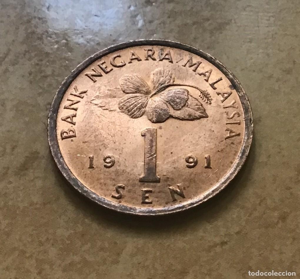 Monedas antiguas de Asia: 1 sen de Malasia. A&ntilde;o 1991