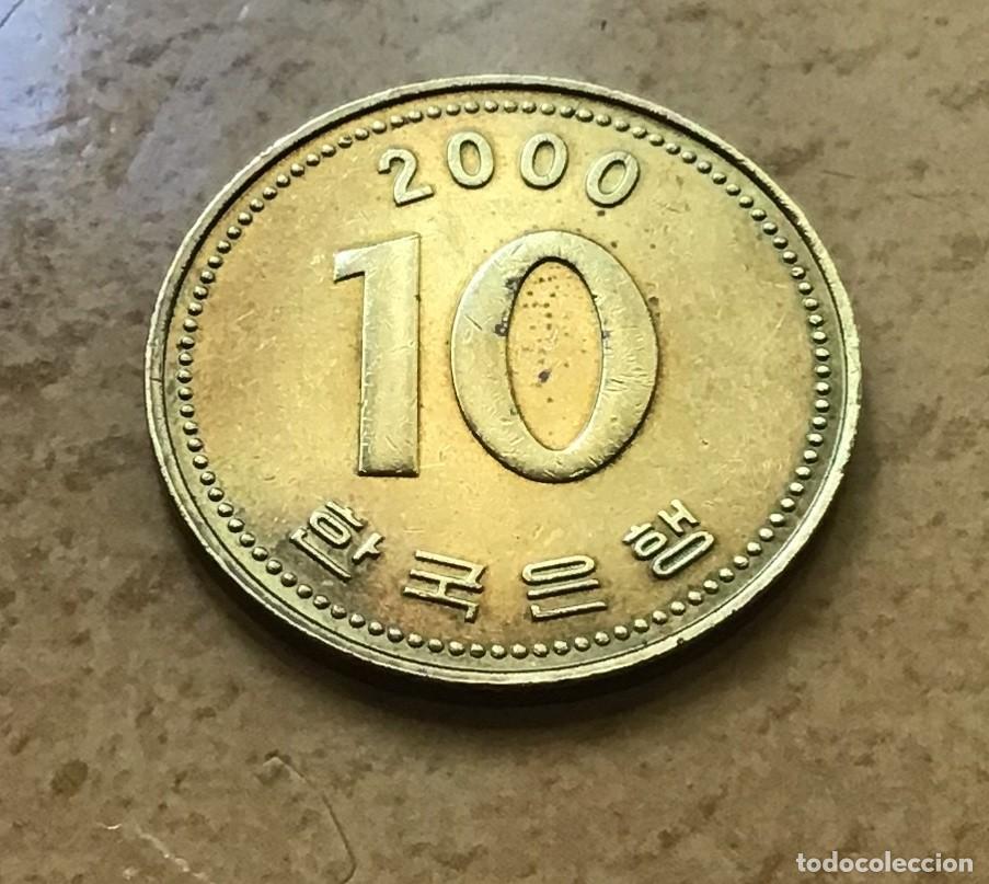 Monedas antiguas de Asia: 10 won de Corea del Sur. A&ntilde;o 2000