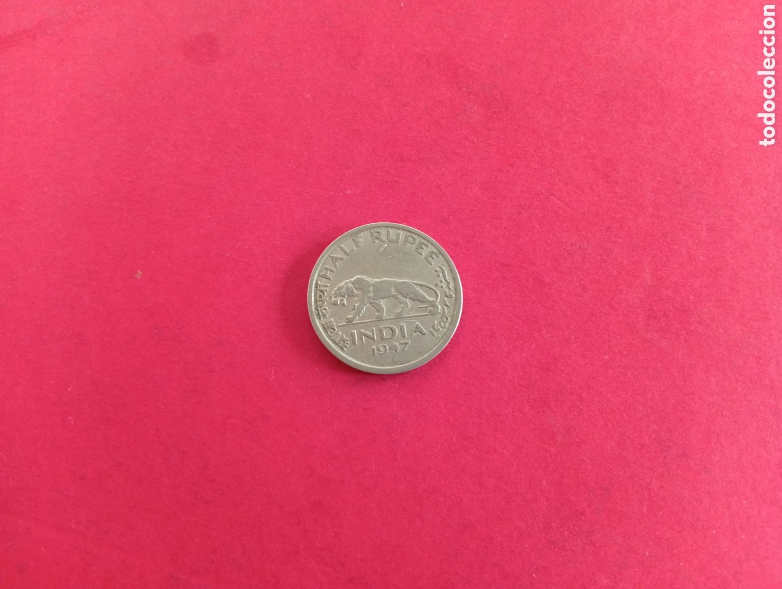 Monedas antiguas de Asia: 1/2 rupia de la India 1947