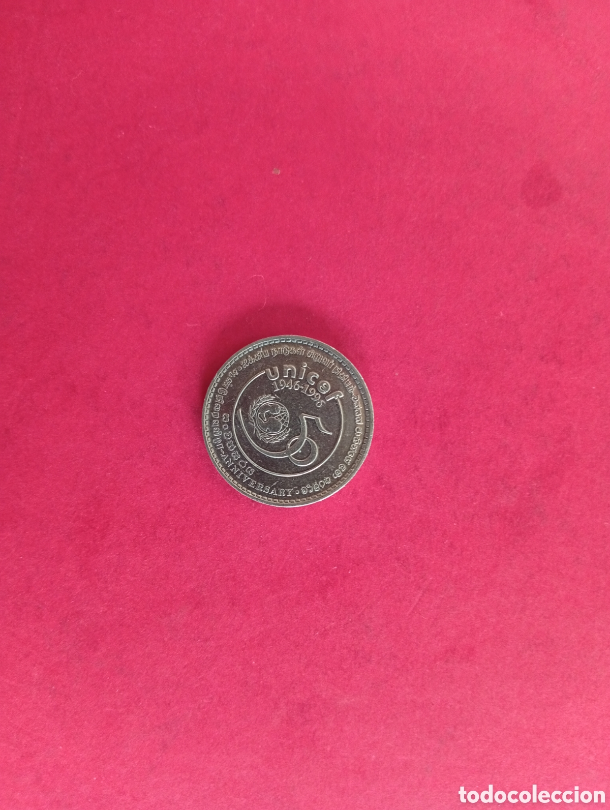 Monedas antiguas de Asia: 1 rupia de Sri Lanka 1996. Unicef