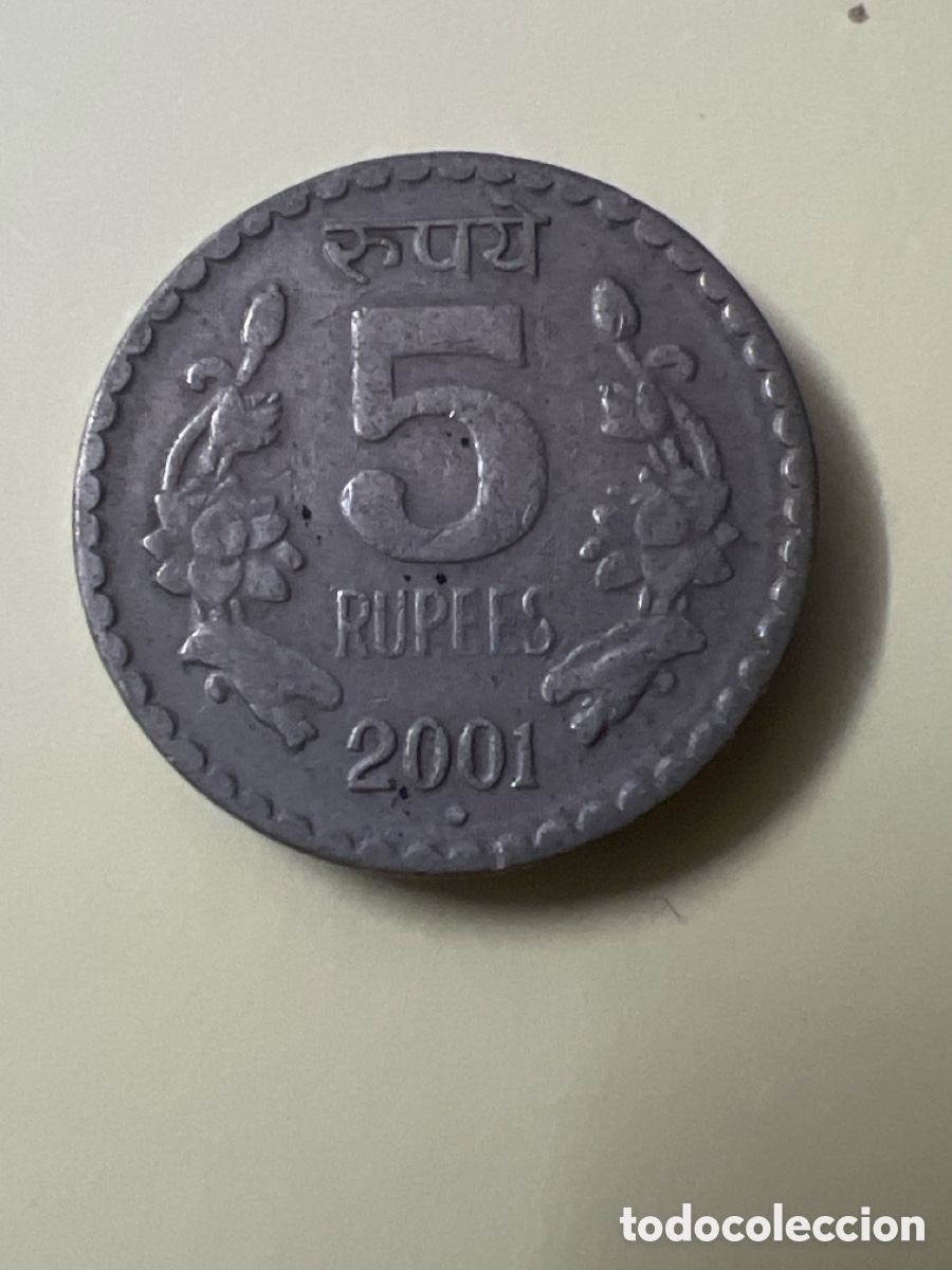 Monedas antiguas de Asia: X29. MONEDA - 5 rupias de India. A&ntilde;o 2001