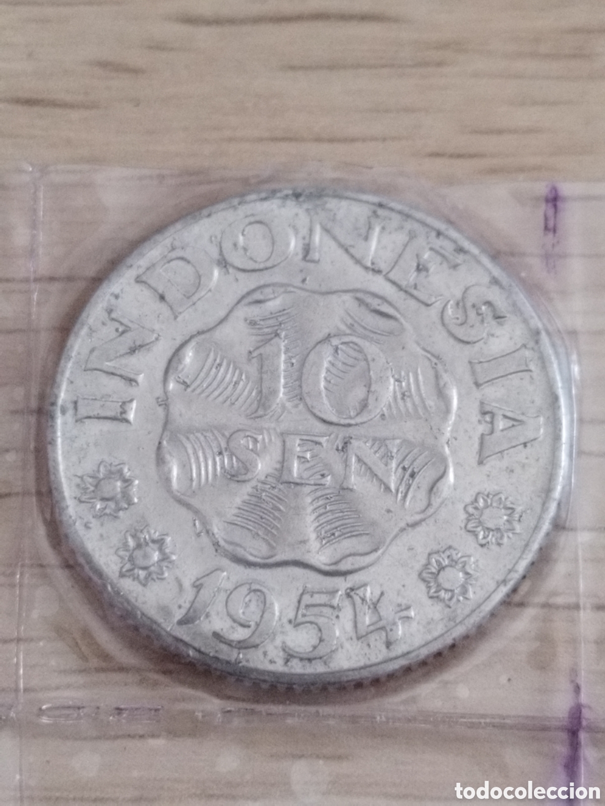 Monedas antiguas de Asia: Indonesia moneda de 10 sen de 1954 km#6 Yakarta