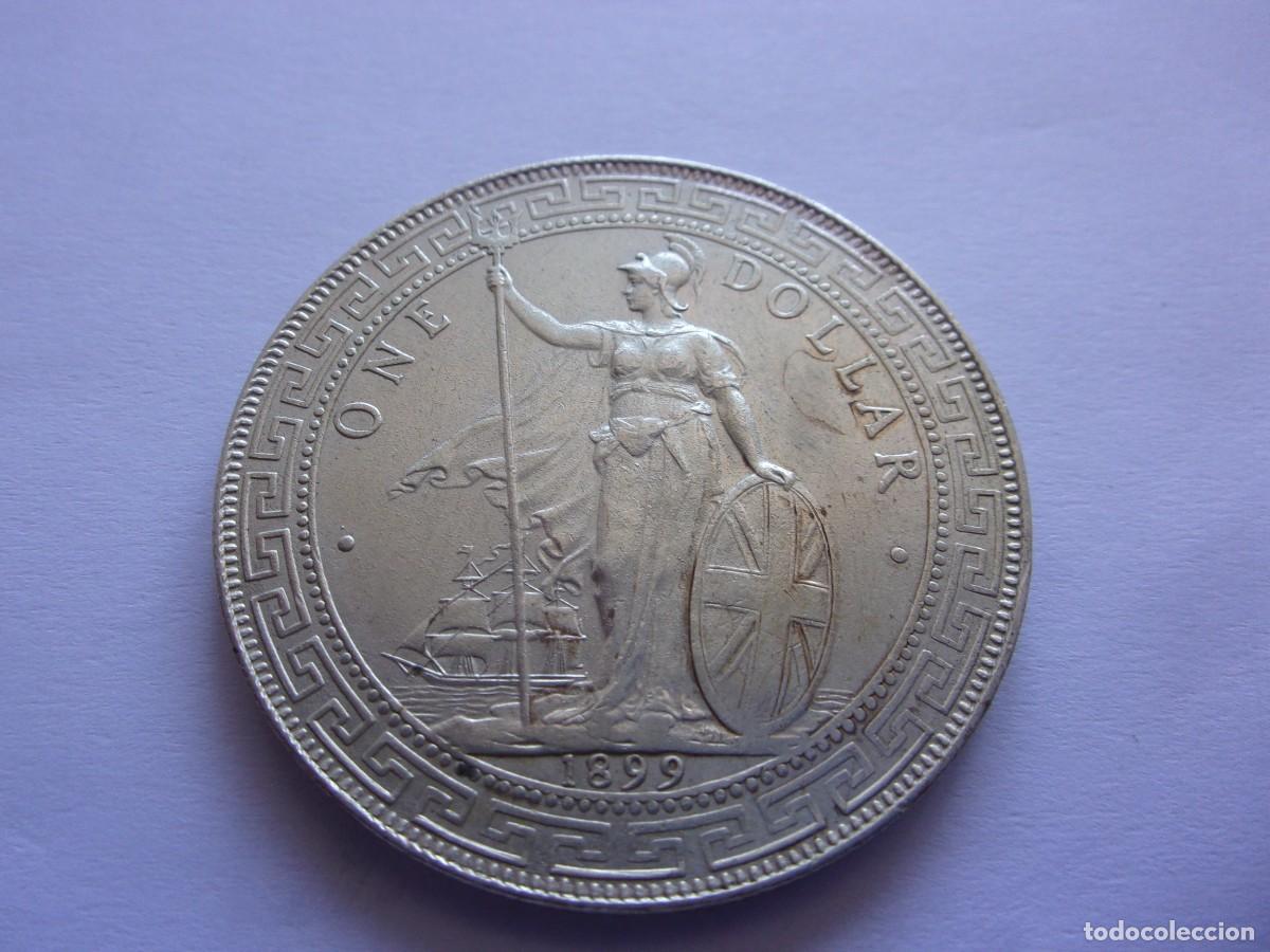 Monedas antiguas de Asia: Gran Breta&ntilde;a Bombay British Trade dollar de plata 1899 B 7dz28
