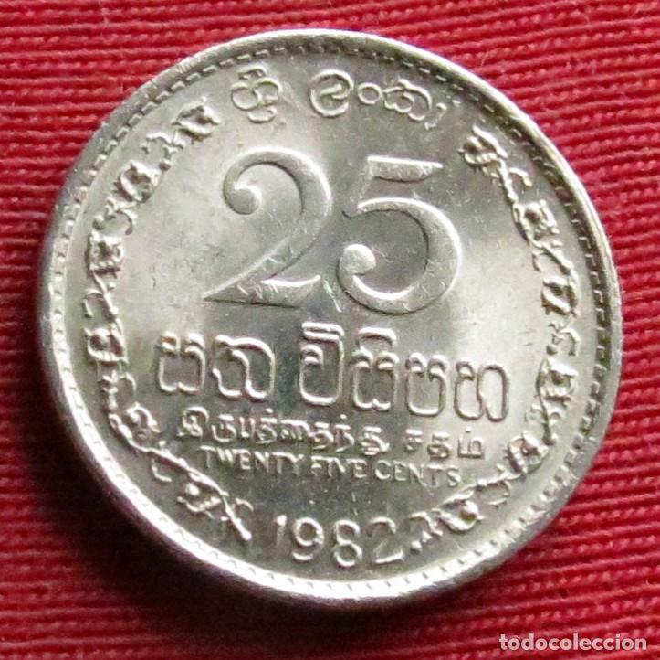 Monedas antiguas de Asia: Sri Lanka 25 cents 1982