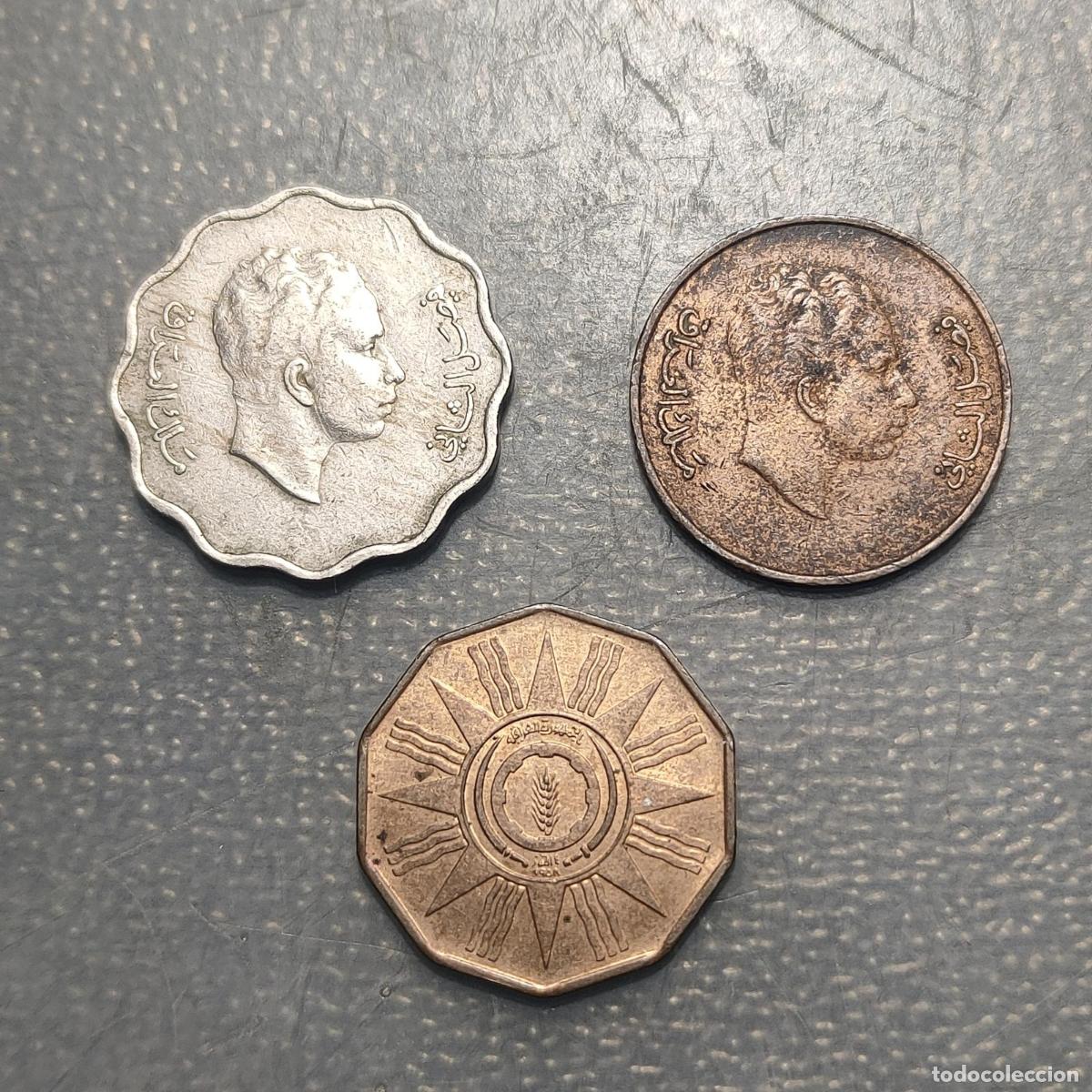 Monedas antiguas de Asia: IRAK IRAQ LOTE DE 3 MONEDAS 1 FILS - 1 FILS - 4 FILS