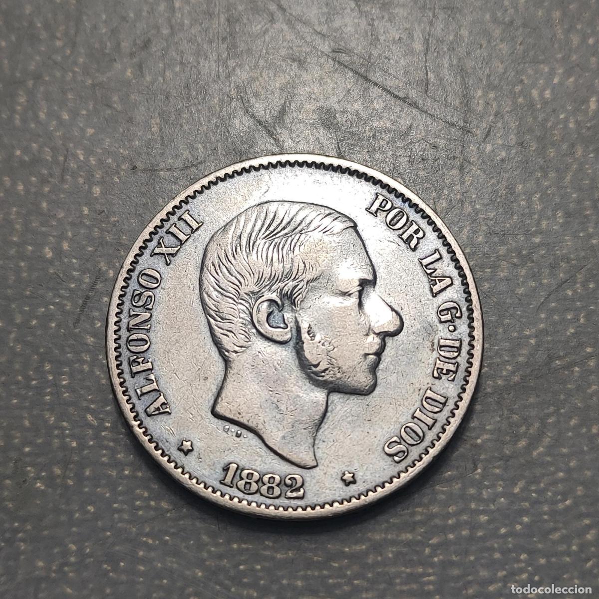 Monedas antiguas de Asia: FILIPINAS PHILIPPINES MANILA ALFONSO XII 50 CENTAVOS DE PESO 1883