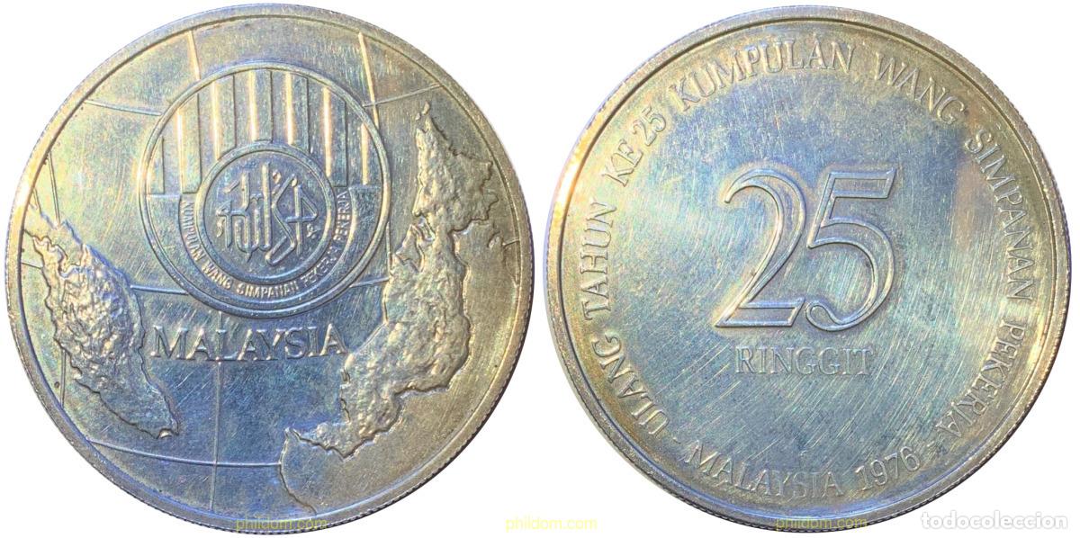 Monedas antiguas de Asia: 2107 MALASIA 1976 MALASIA 1976 25 RINGGIT