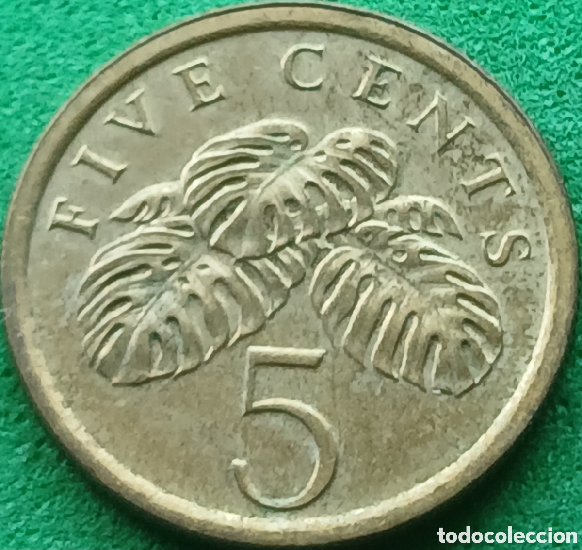 Monedas antiguas de Asia: Singapur 5 cents 1993 km#99 poco com&uacute;n