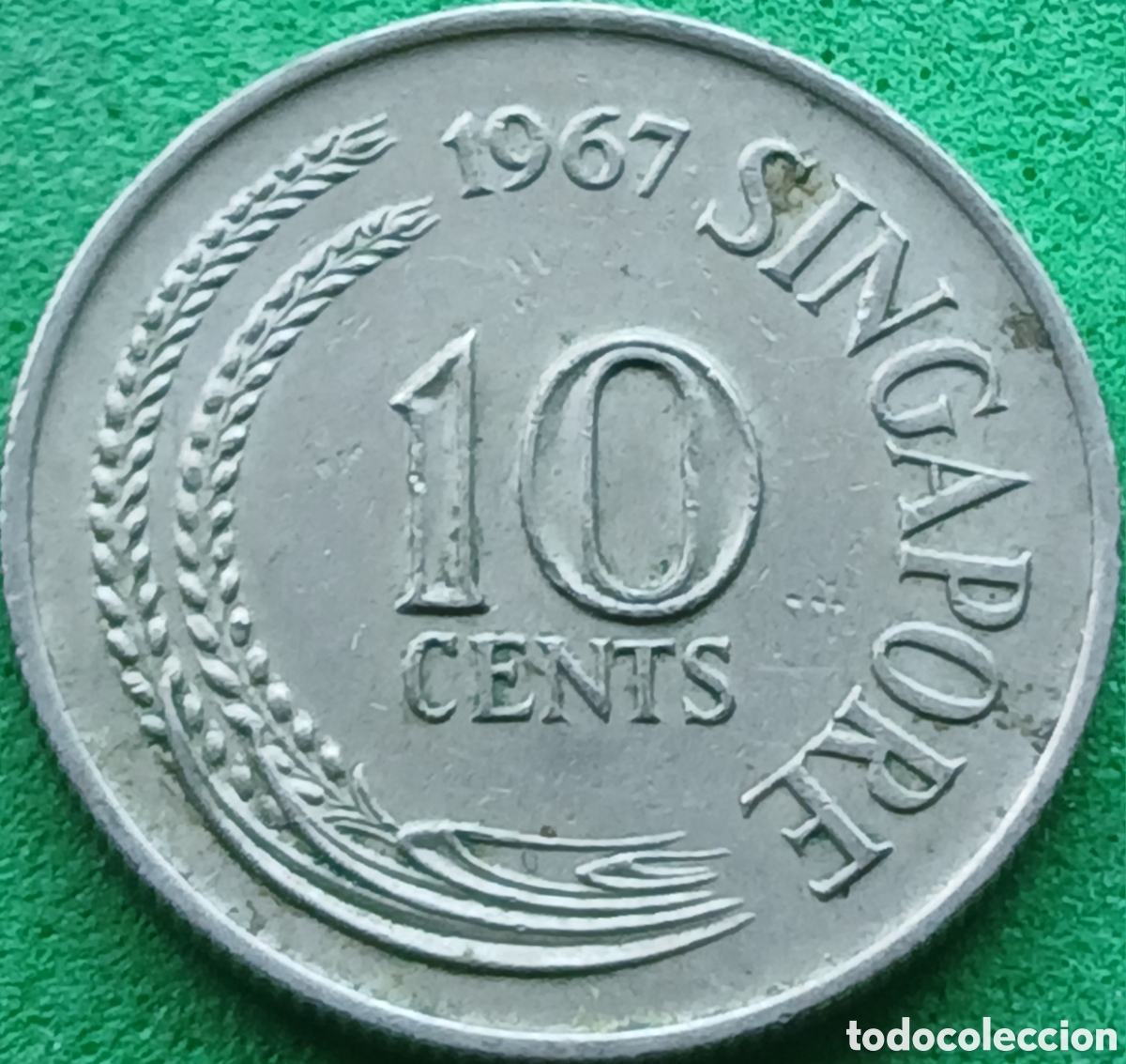 Monedas antiguas de Asia: Singapur 10 cents 1967 km#3