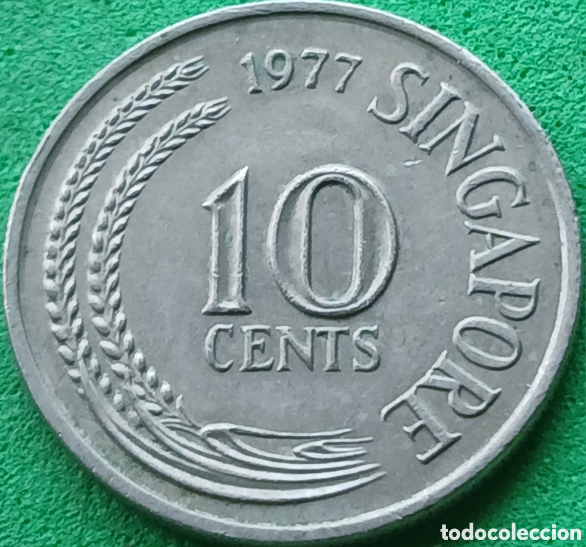 Monedas antiguas de Asia: Singapur 10 cents 1977 km#3 sin marca de ceca