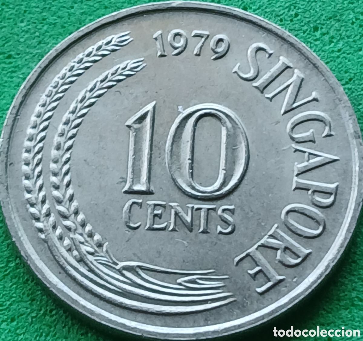 Monedas antiguas de Asia: Singapur 10 cents 1979 km#3 sin marca de ceca