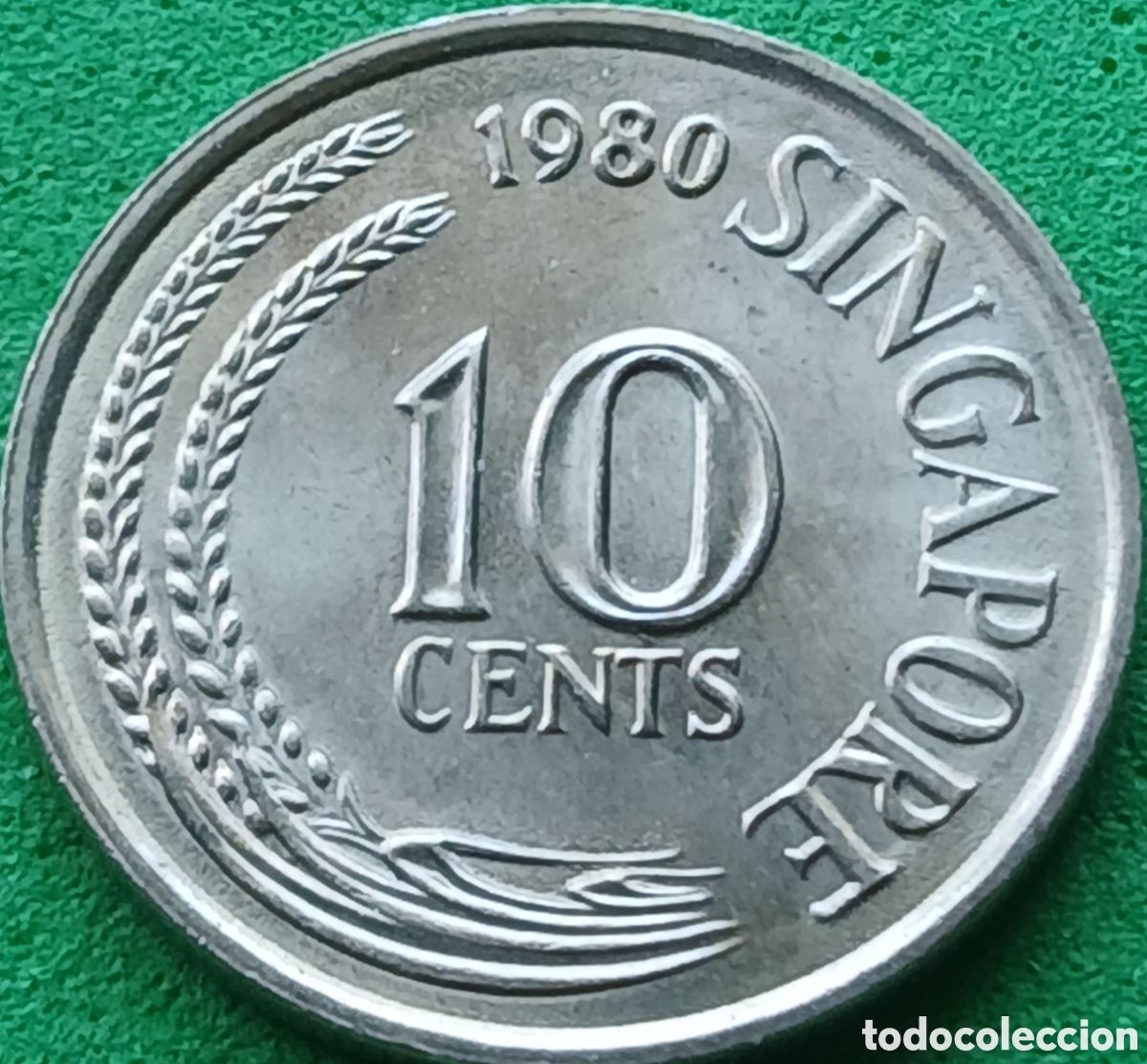 Monedas antiguas de Asia: Singapur 10 cents 1980 km#3 sin marca de ceca