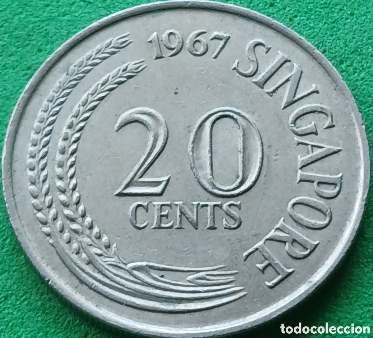 Monedas antiguas de Asia: Singapur 20 cents 1967 km#4