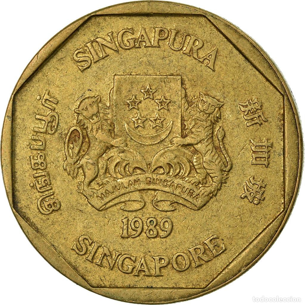 Monedas antiguas de Asia: [#759328] Moneda, Singapur, Dollar, 1989, British Royal Mint, MBC, Aluminio - bronce