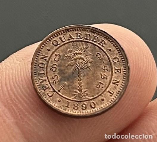 Monedas antiguas de Asia: 1/4 DE CENTAVO 1890 CEYLON CEYLAN. SC/SC-