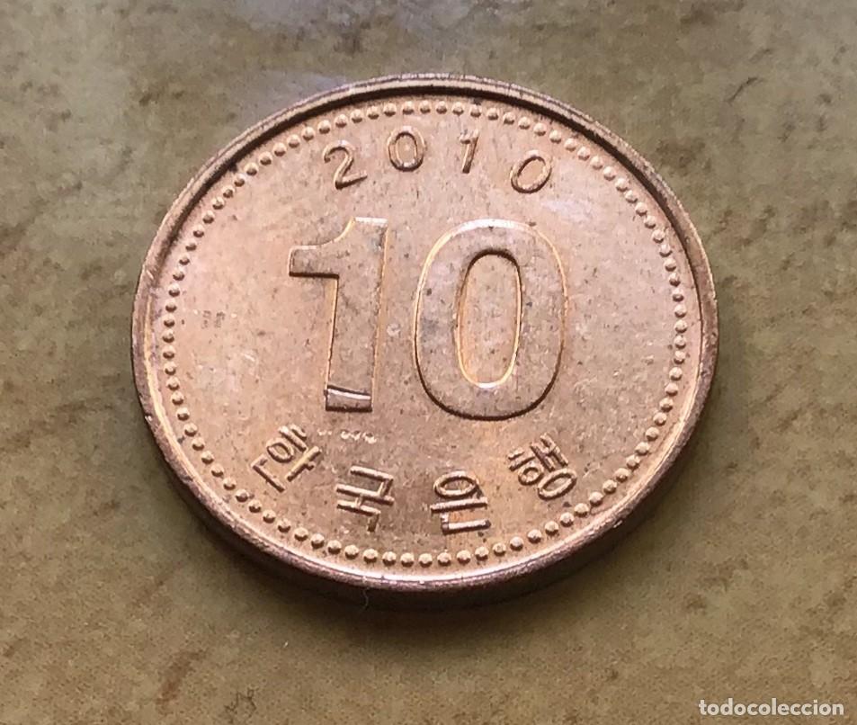 Monedas antiguas de Asia: 10 won de Corea del Sur. A&ntilde;o 2010