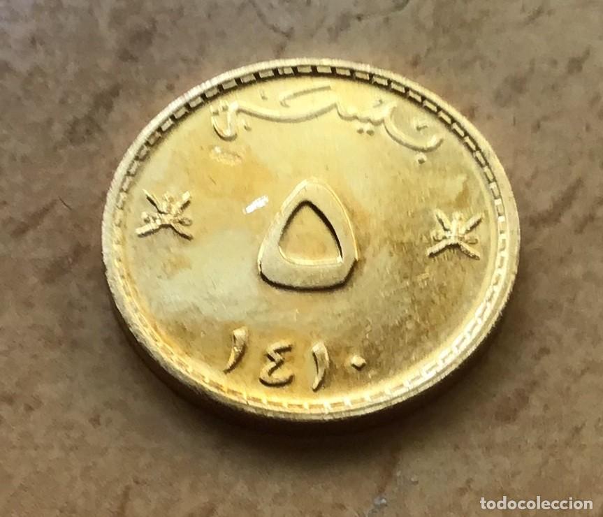 Monedas antiguas de Asia: 5 baisa de Om&aacute;n. A&ntilde;o 1990