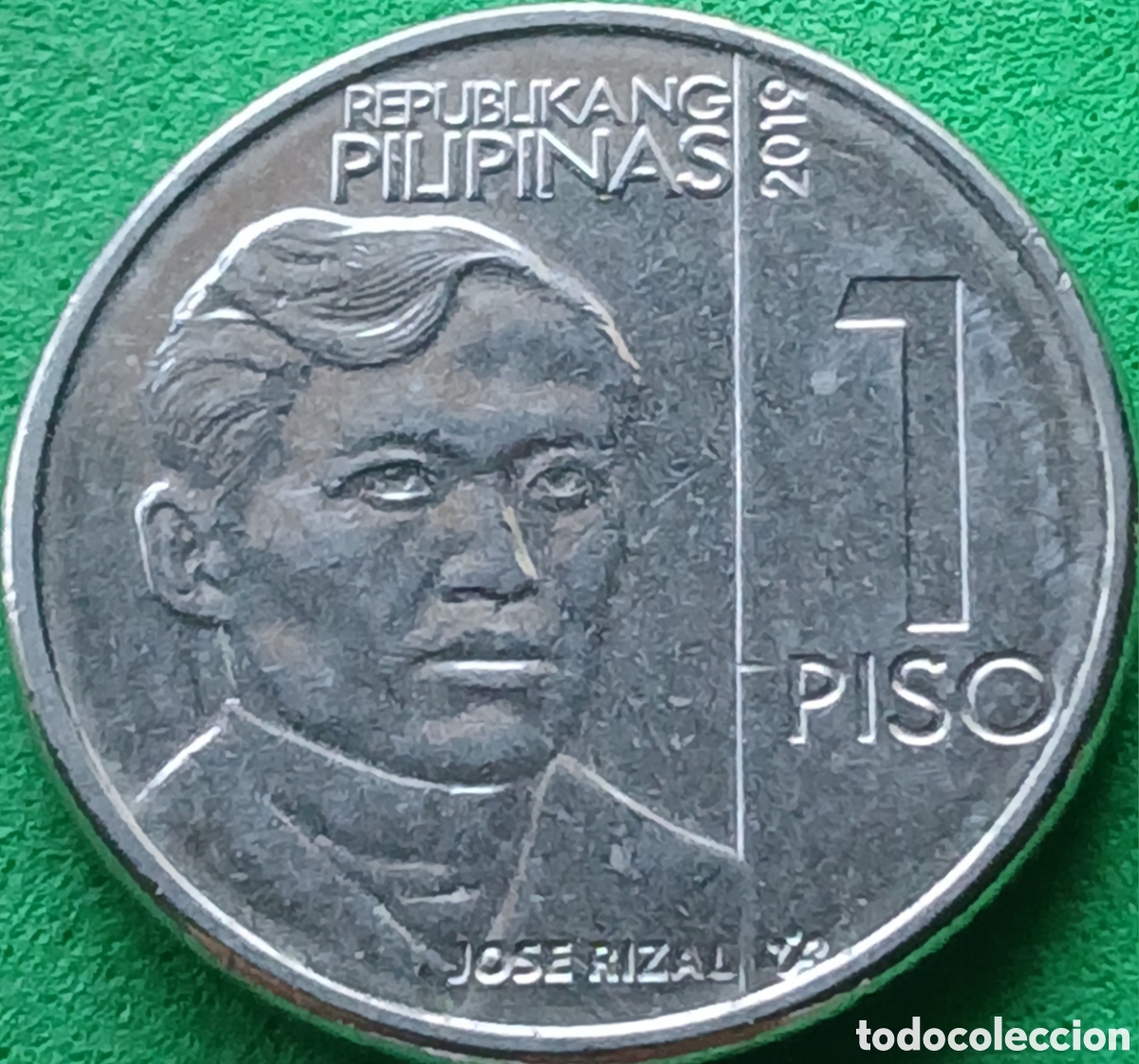 Monedas antiguas de Asia: Filipinas 1 piso 2019 km#300 marca de ceca cercana a &rdquo;JOSE RIZAL &rdquo;