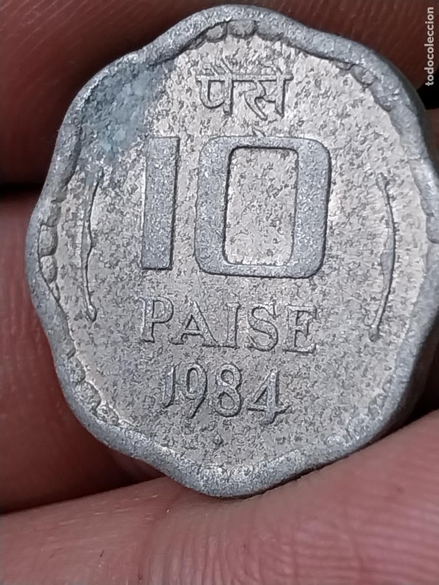 Monedas antiguas de Asia: INDIA 1984 10 PAISE MONEDA ORIGINAL CIRCULADA ALUMINIO
