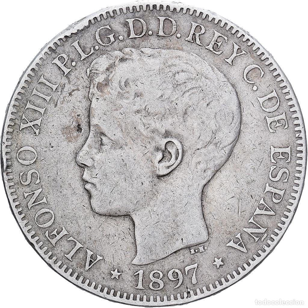 Monedas antiguas de Asia: [#1117829] Filipinas, Alfonso XIII, Peso, 1897, Plata, BC+, KM:154