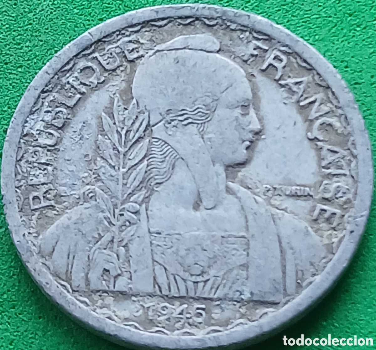 Monedas antiguas de Asia: Indochina Francesa 20 cents 1945 C Castelsarrasin km#29
