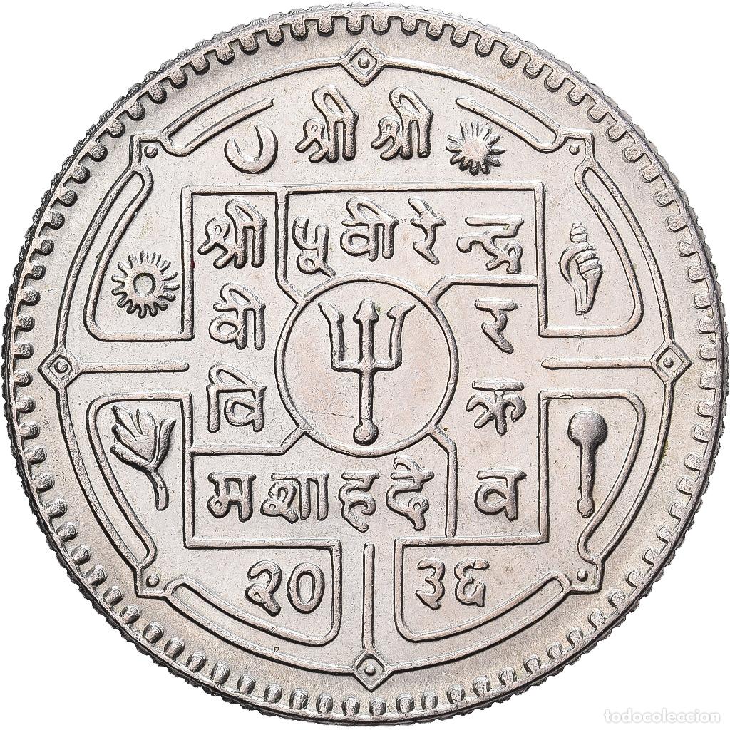 Monedas antiguas de Asia: [#1513153] Nepal, 1 Roupie, 1976 ( 2033 ), Royal Australian Mint, Cobre - n&iacute;quel, EBC+