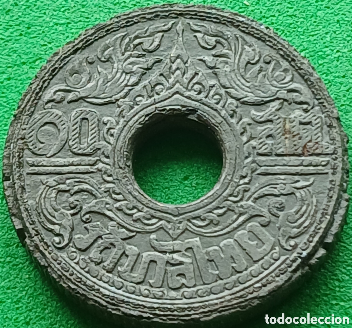 Monedas antiguas de Asia: Tailandia 10 satang 1942 Y#59 poco com&uacute;n