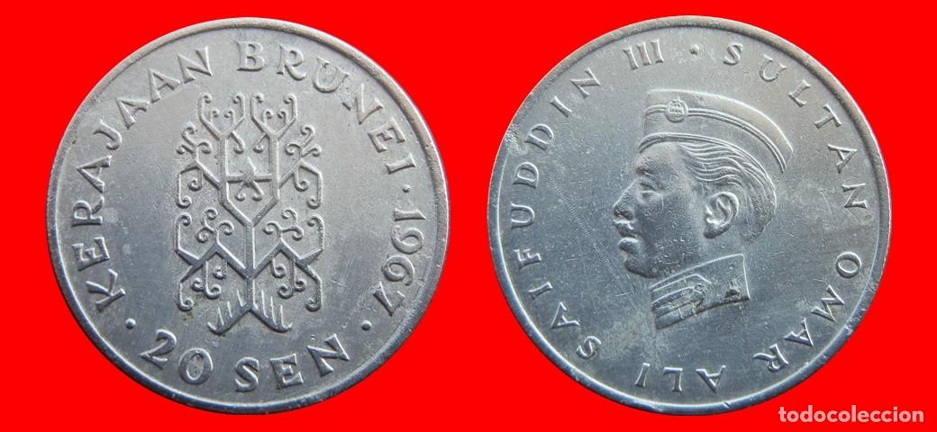 Monedas antiguas de Asia: 20 SEN 1967 BRUNEI-144016