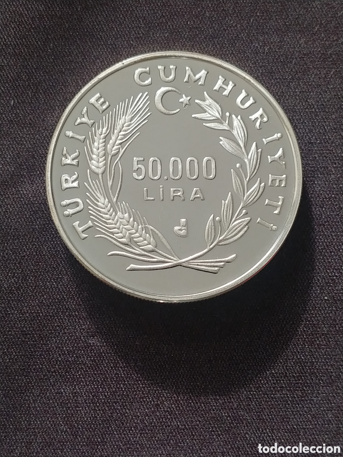 Monedas antiguas de Asia: Turqu&iacute;a, &rdquo;100&deg;Aniversario del Comit&eacute; Ol&iacute;mpico Internacional&rdquo;, 50.0000 Lira 1994, Ag .925 mls., Proof