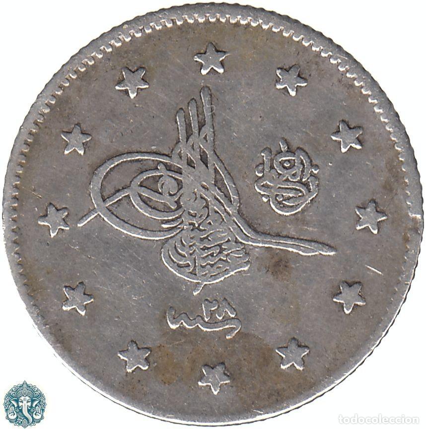 Monedas antiguas de Asia: IMPERIO OTOMANO 2 Kurus ١٢٩٣ AH1293 A&ntilde;o ٢٨ 28 (1903) Sult&aacute;n Abdul Hamid II KM#736 Plata .830