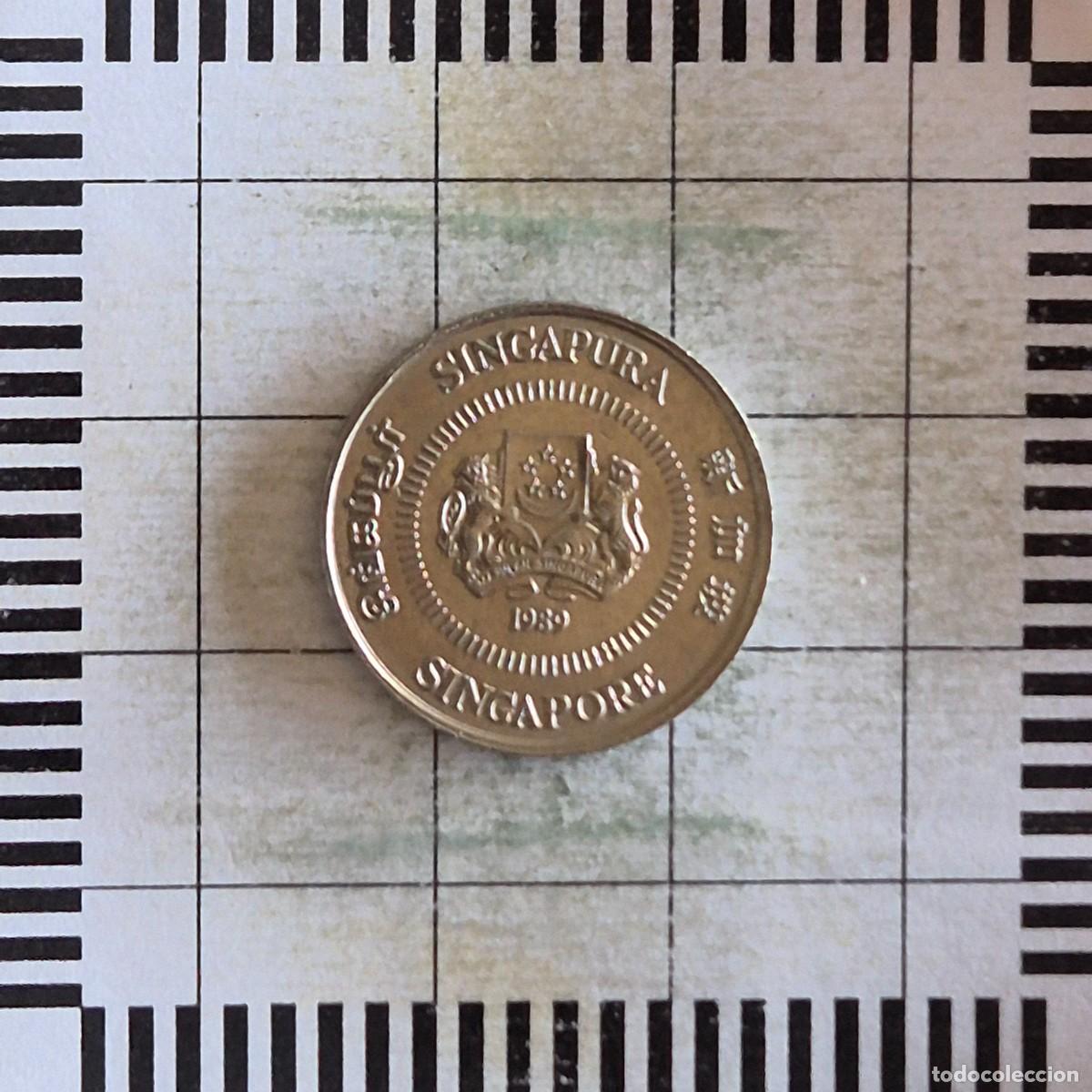 Monedas antiguas de Asia: 10 CENTS, SINGAPUR. 1989. (KM#51).