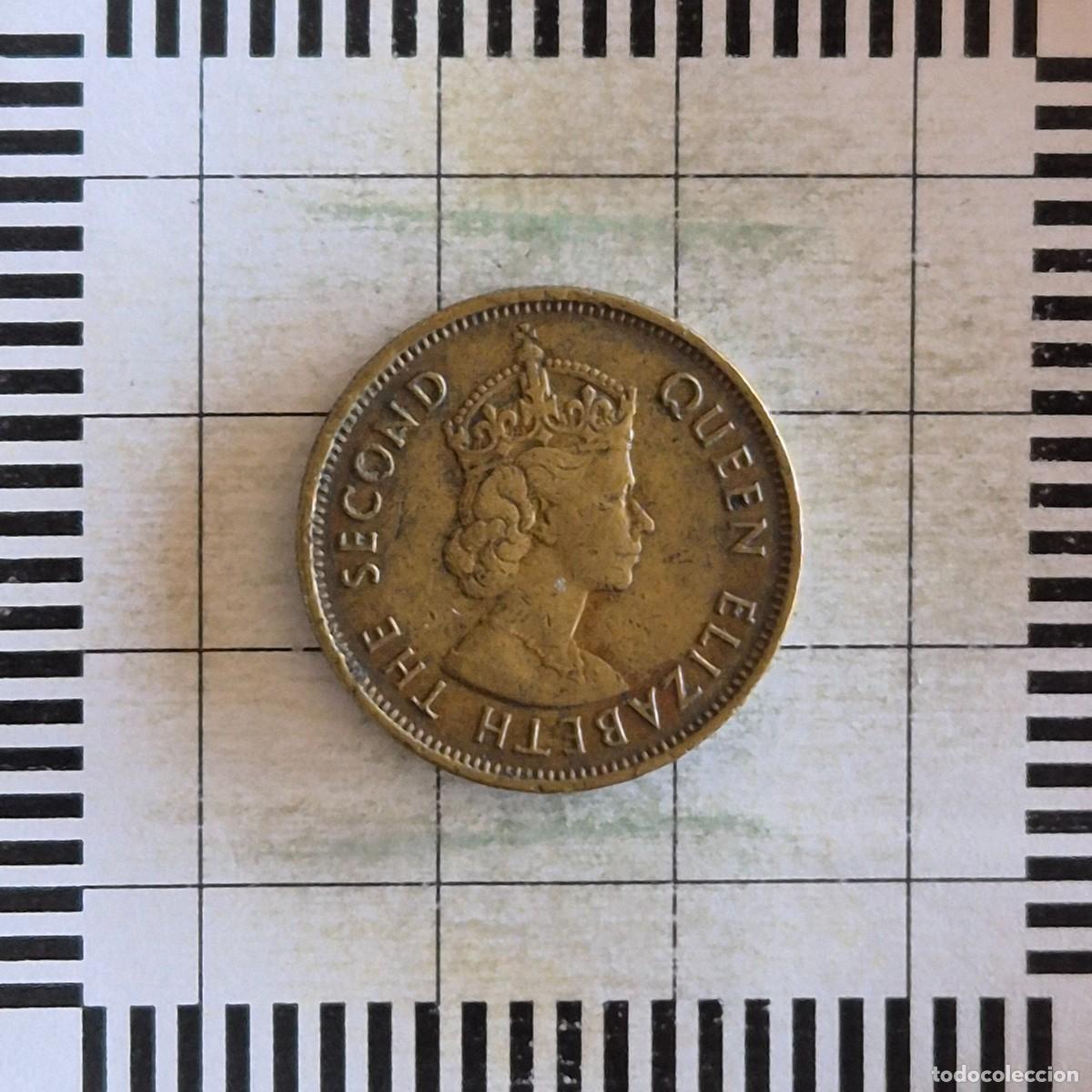 Monedas antiguas de Asia: 10 CENTS, HONG KONG. ISABEL II, 1960. (KM#28.1).