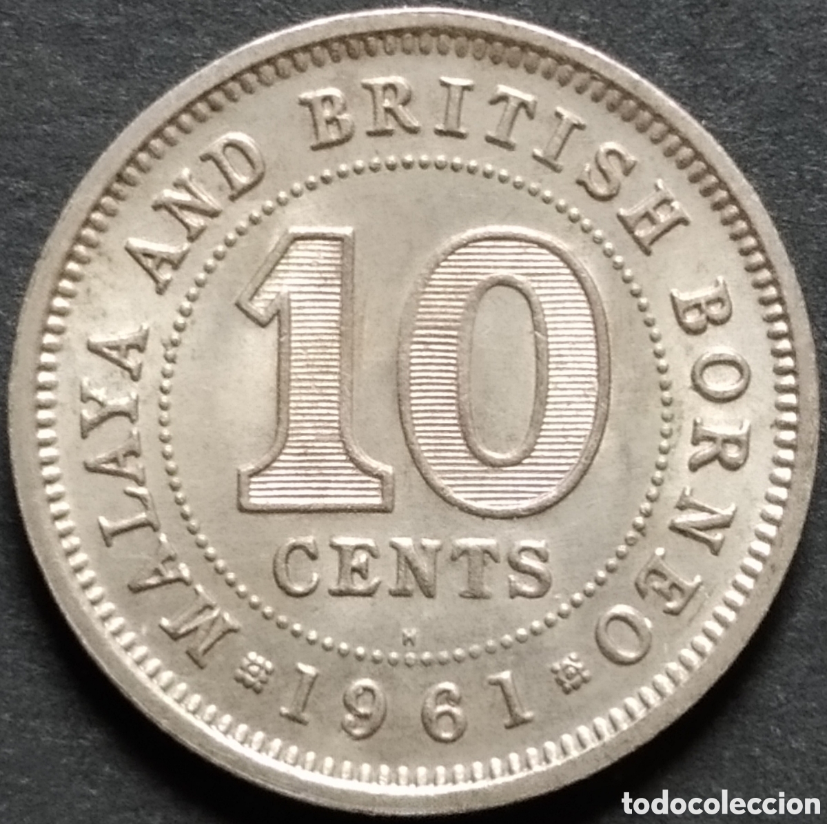 Monedas antiguas de Asia: MONEDA - MALAYA Y BORNEO BRIT&Aacute;NICO 10 CENTS 1961 (CECA H, HEALTON, BIRMINGHAM)