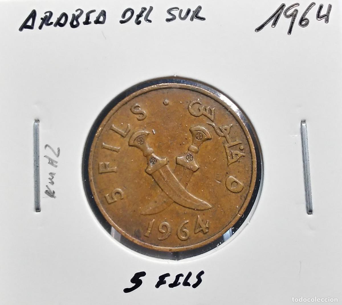 Monedas antiguas de Asia: ARABIA DEL SUR / SOUTH ARABIA 5 FILS 1964 KM#2 MBC.
