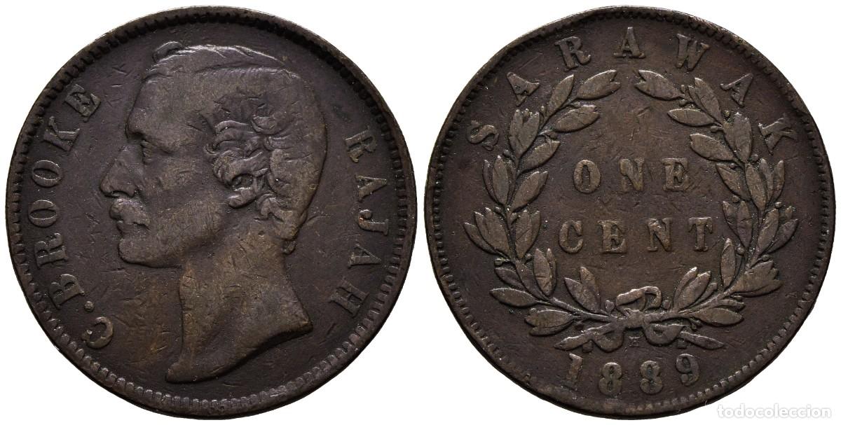 Monedas antiguas de Asia: *** BONITO 1 CENT 1889 DE CHARLES BROOKE, SARAWAK (MALASIA BRIT&Aacute;NICA). KM#6 ***