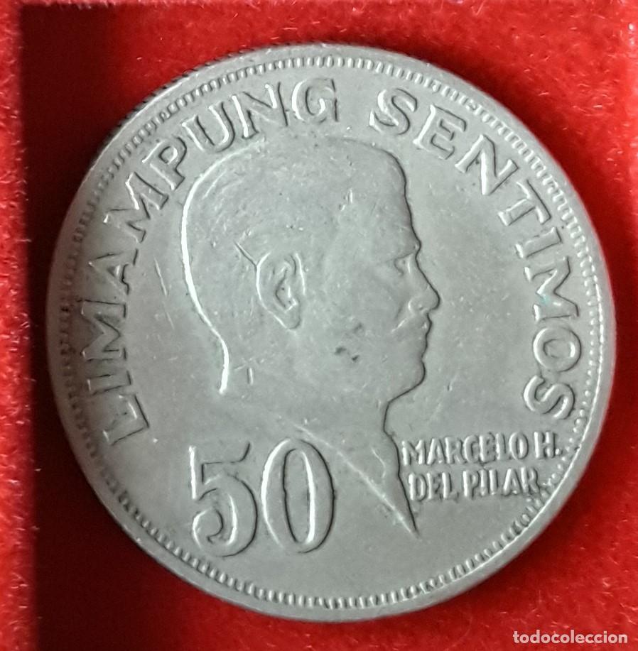 Monedas antiguas de Asia: MONEDA DE FILIPINAS 1967 - 50 C&Eacute;NTIMOS - LAT&Oacute;N-N&Iacute;QUEL