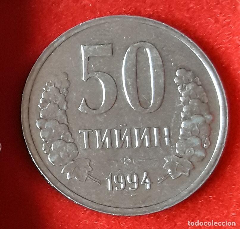 Monedas antiguas de Asia: MONEDA DE UZBEKIST&Aacute;N 1994 - 50 TIYIN - ACERO NIQUELADO