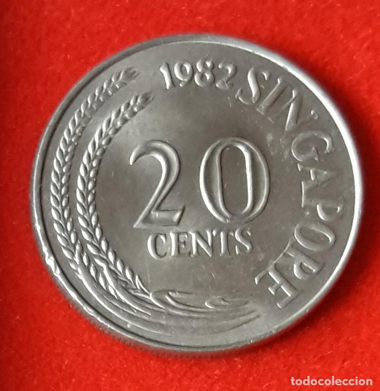 Monedas antiguas de Asia: MONEDA DE SINGAPUR 1982 - 20 CENTS - COBRE-N&Iacute;QUEL