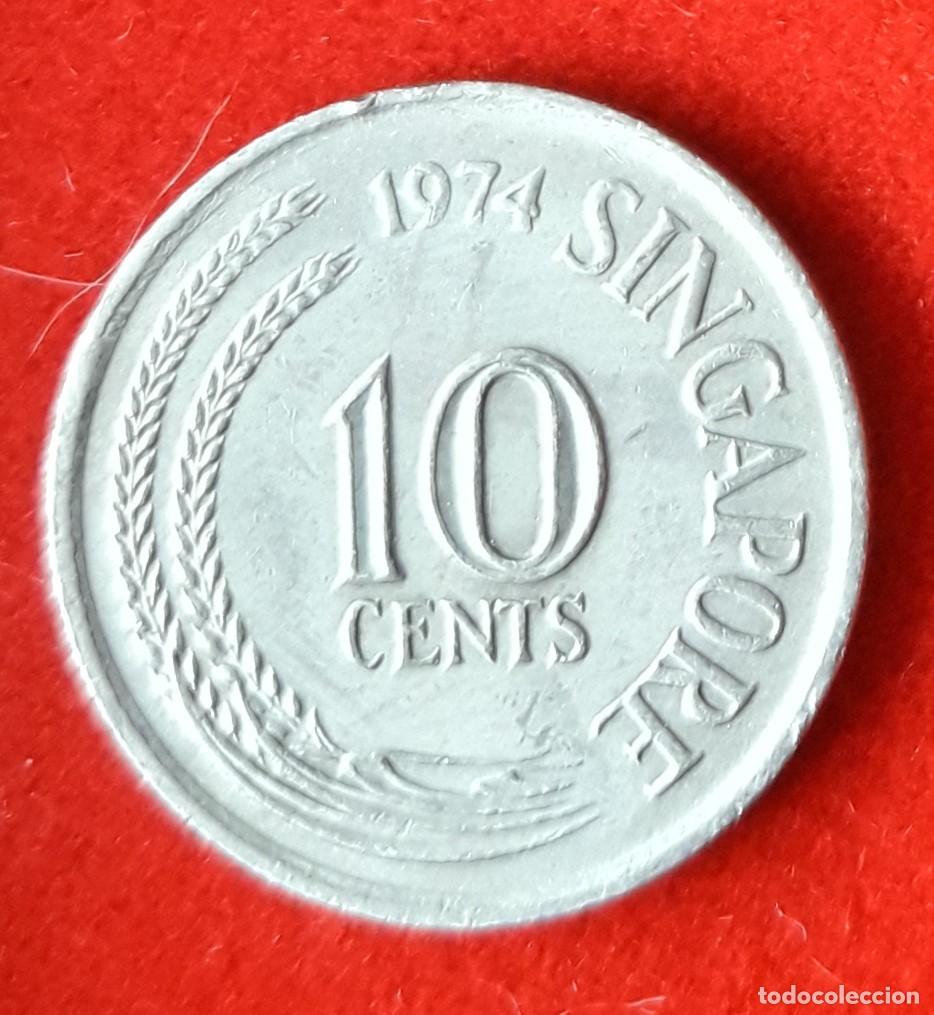 Monedas antiguas de Asia: MONEDA DE SINGAPUR 1974 - 10 CENTS - COBRE-N&Iacute;QUEL