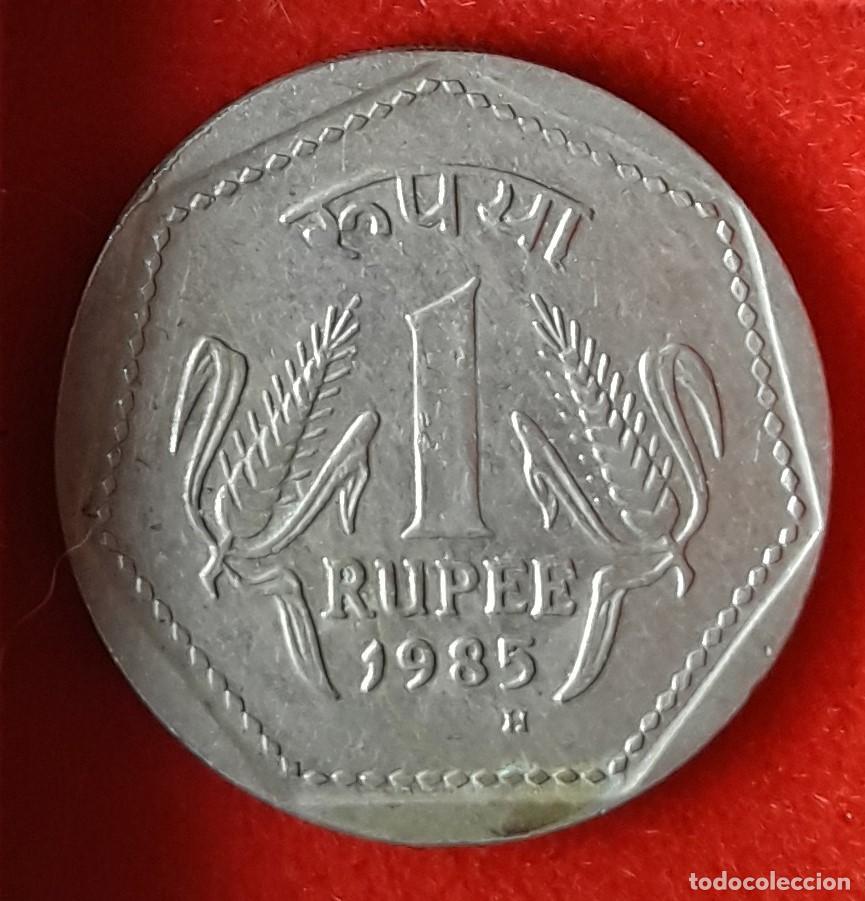 Monedas antiguas de Asia: MONEDA DE LA INDIA 1985 - 1 RUPIA - COBRE-N&Iacute;QUEL