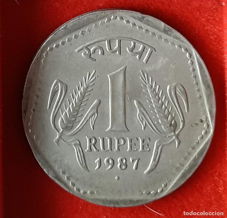 Monedas antiguas de Asia: MONEDA DE LA INDIA 1987 - 1 RUPIA - COBRE-N&Iacute;QUEL