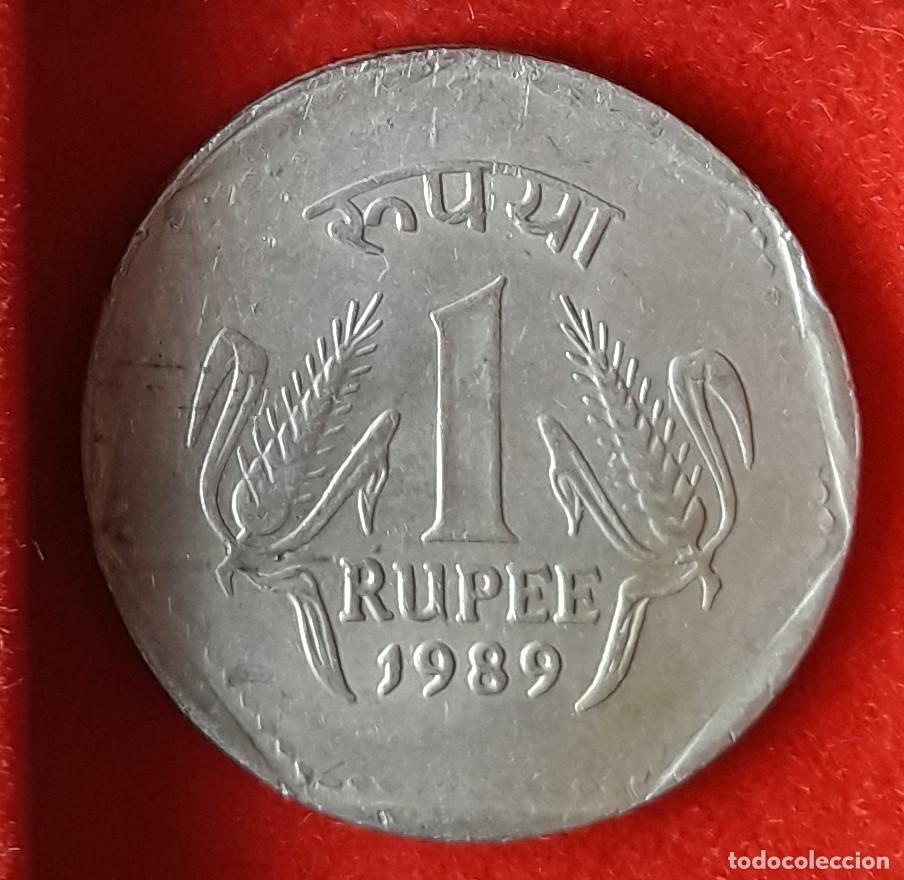 Monedas antiguas de Asia: MONEDA DE LA INDIA 1989 - 1 RUPIA - COBRE-N&Iacute;QUEL