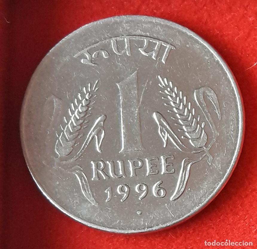 Monedas antiguas de Asia: MONEDA DE LA INDIA 1996 - 1 RUPIA - ACERO INOXIDABLE (1)