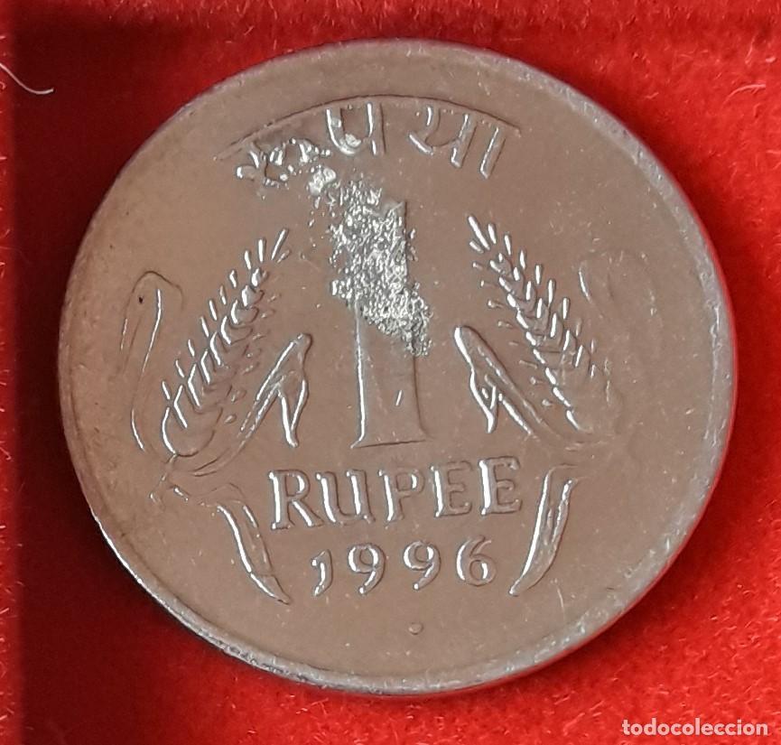 Monedas antiguas de Asia: MONEDA DE LA INDIA 1996 - 1 RUPIA - ACERO INOXIDABLE (2)