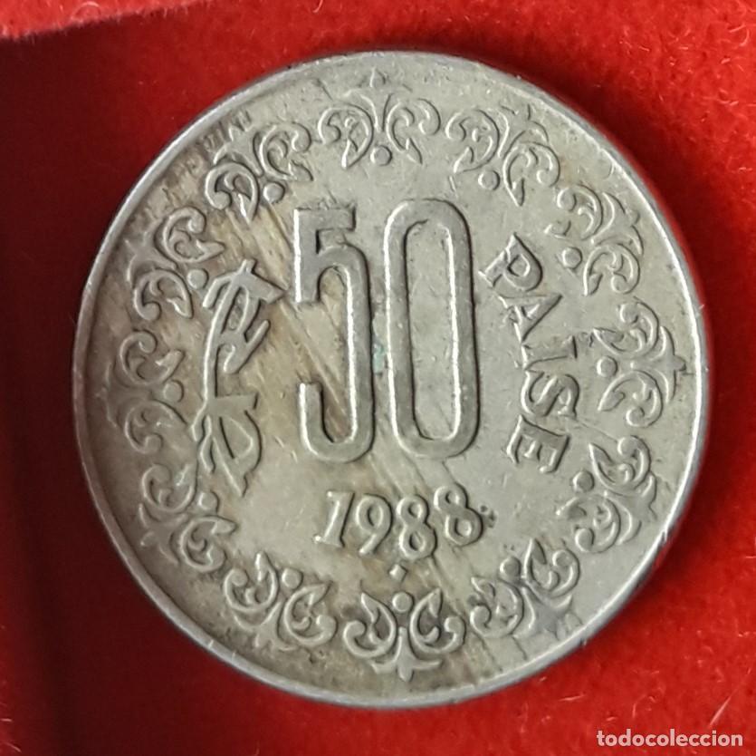 Monedas antiguas de Asia: MONEDA DE LA INDIA 1988 - 50 PAISE - COBRE-N&Iacute;QUEL