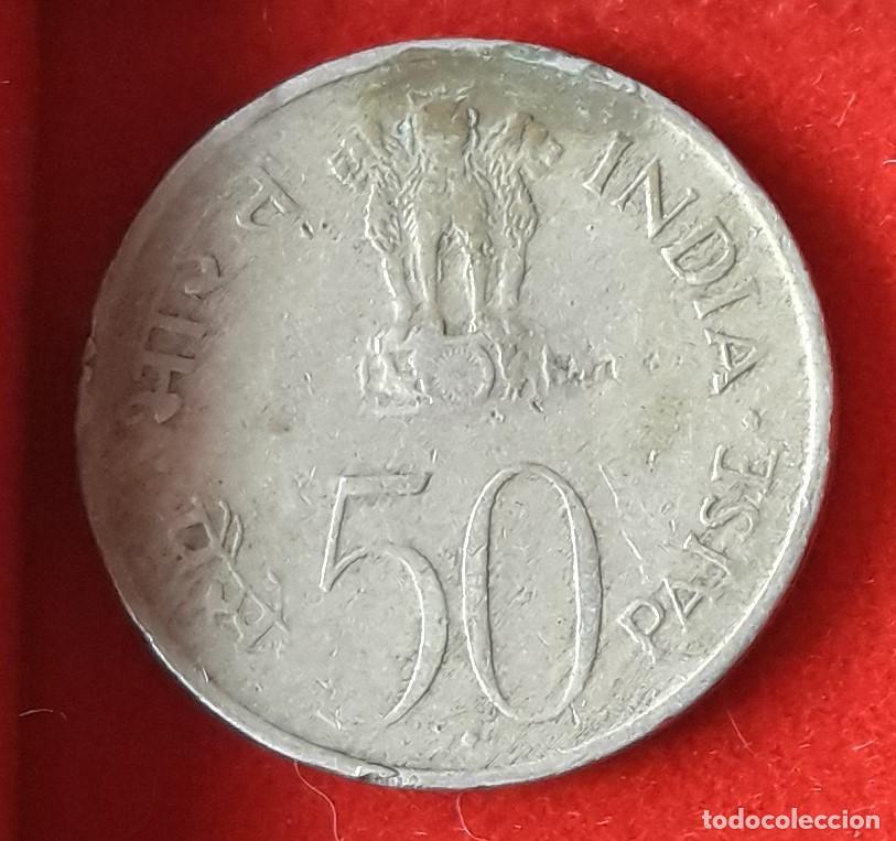 Monedas antiguas de Asia: MONEDA DE LA INDIA 1972 - 50 PAISE - COBRE-N&Iacute;QUEL, 25&ordm; ANIV. DE LA INDEPENDENCIA