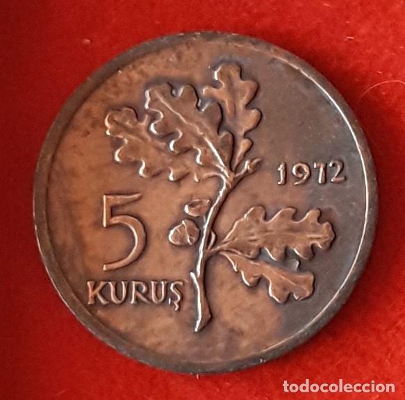 Monedas antiguas de Asia: MONEDA DE TURQU&Iacute;A 1972 - 5 KURUS - BRONCE